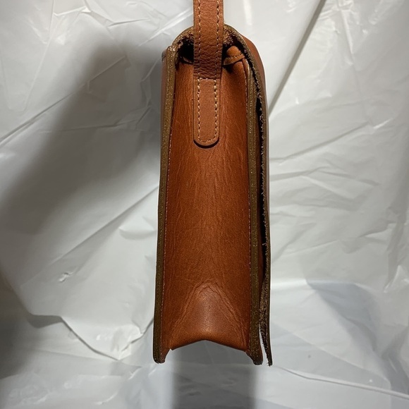 Jack Georges Cognac University Classic Crossbody Hand Bag with Twisting Lock - Picture 4 of 10